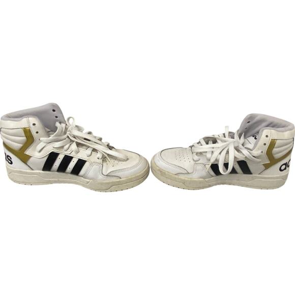 Adidas Entrap Mid Top Basketball Shoes Mens Size 9 White Leather Gold Trim main image 9
